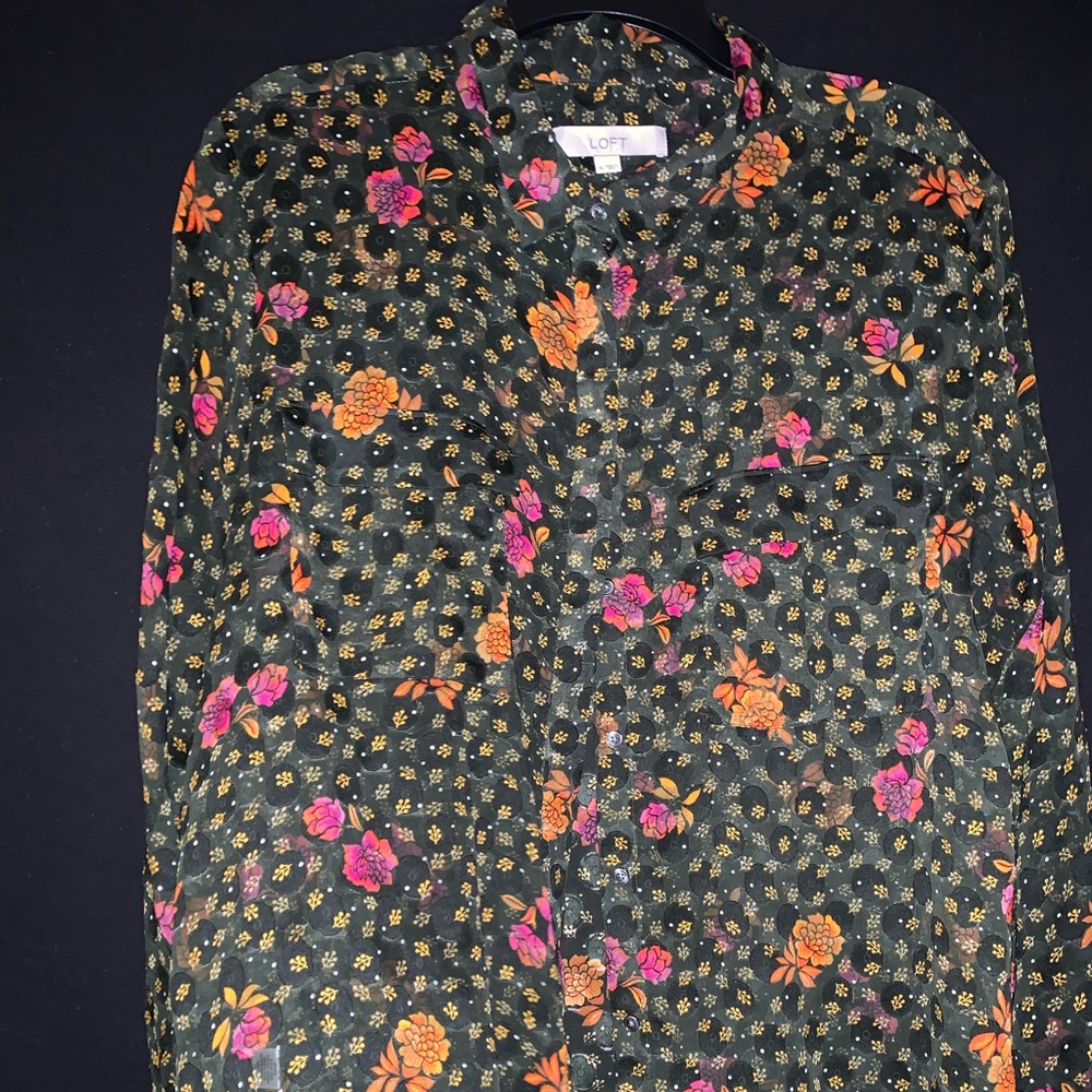Long sleeve sheer collared shirt DISCOUNTED⭐️